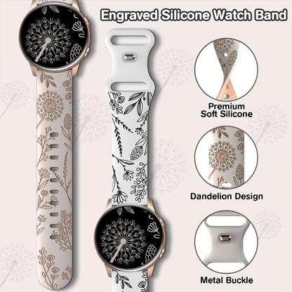 NEW Silicone Strap For Galaxy Watch 4/5/6/7 20mm 44 45mm 5 Pro 40mm Two-Tone Dandelion Band for correa Galaxy Watch 6 classic
