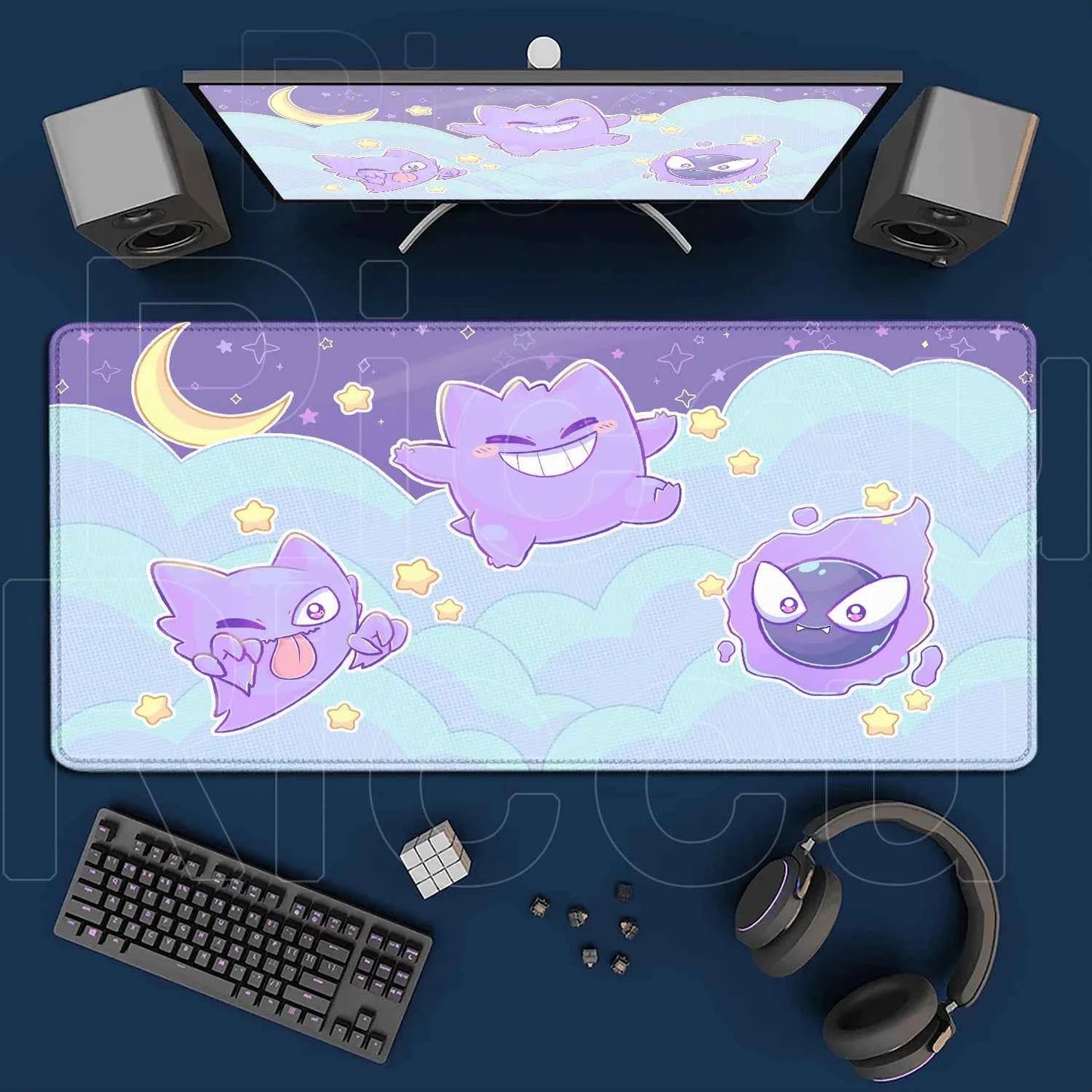 2026 New P-pokemon Gengar Wallpaper Cool Mouse Pad Gaming Large Anime Desk Keyboard Mats Non-slip Rubber Speed E-sports Mousepad