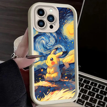 Anime P-Pokemon Phone Case for iPhone 16 15 14 13 12 11 Pro Max XS X XR 8 7 6S Plus SE 2020 Soft Silicone Printing Back Cover