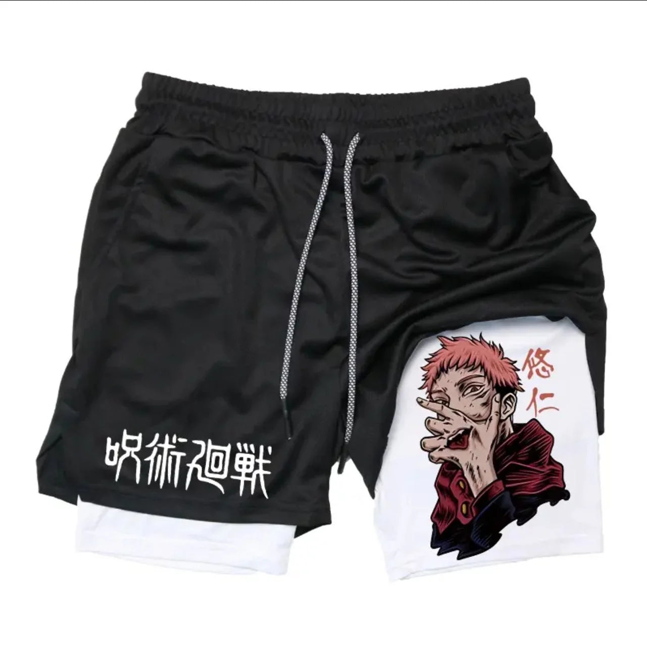 2025 Summer Hot-selling New Animation Series 3D Fashion Trend Fake Two-piece Shorts Outdoor Leisure Street Breathable Shorts