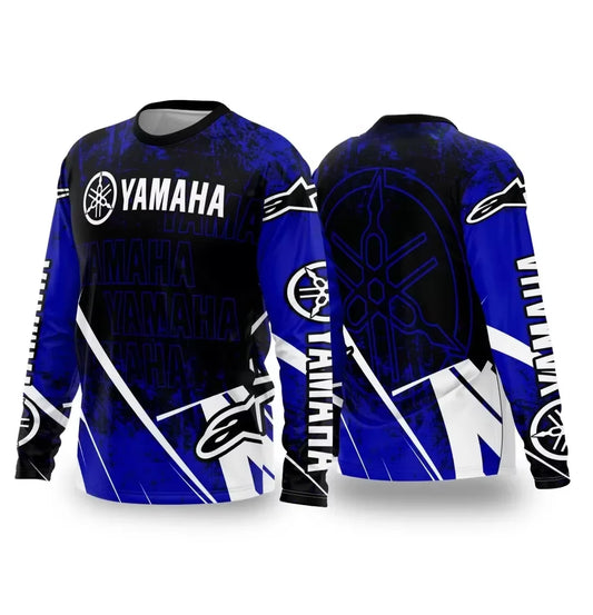 Summer YAMAHA Men Women Motorcycle Riding Suit Loose Breathable Quick Drying Off-Road Racing Suit Long Sleeved Sports T-Shirt