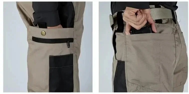Wear Resistant Work Pant Man Multi-pocket Straight Cargo Trousers Outdoor Jogging Tactical Pants Spring Autumn Casual Trousers