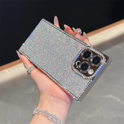 Luxury Diamond Sequin Bling Glitter Case For iPhone 16 15 14 13 Pro Max Electroplated Soft Silicone Shockproof Bumper Cover