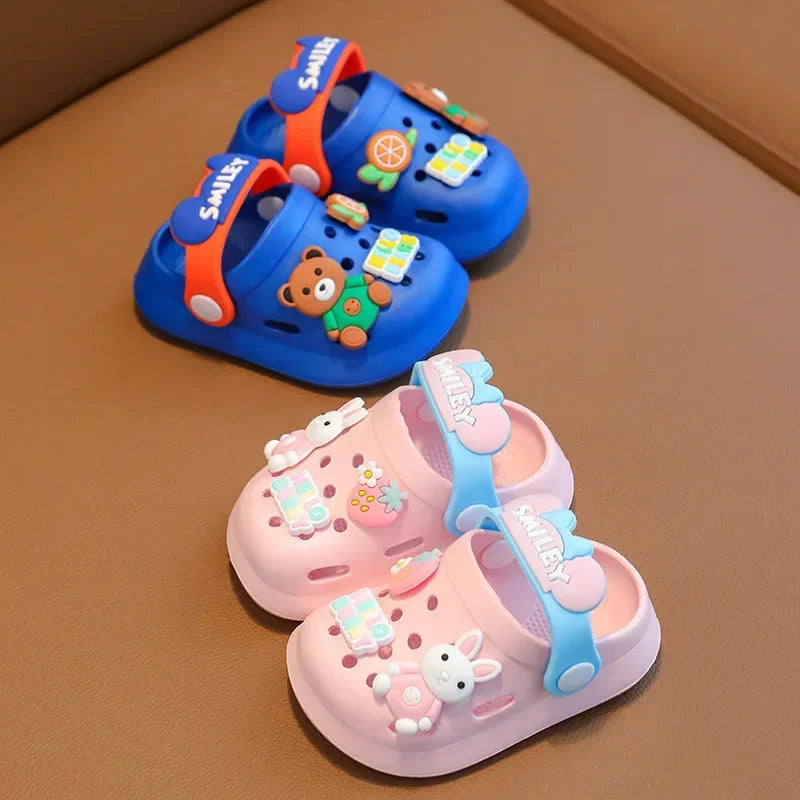 2024 Summer Baby Girl Sandals Cute Cartoon Slippers Newborn Infant Indoor Bath Anti-slip Shoes Baby Boy Beach Sandals