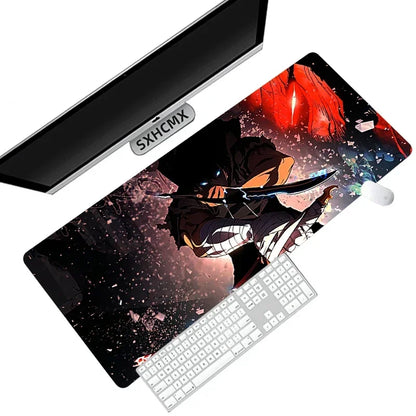 Gaming Mouse Pad Anime Solo Leveling Large Desk Mat XXL Computer Accessories Mousepad 900x400 Stitch Edge Rubber Keyboard Mat