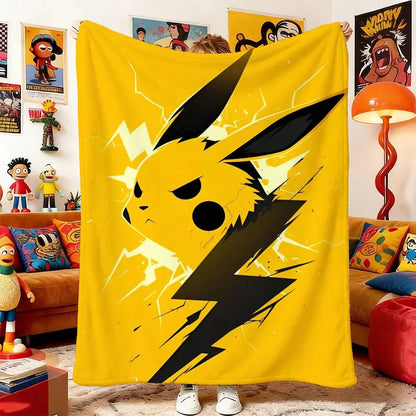 Anime Blanket P-Pokemon Sofa Blankets for Bed Ultra Soft Plush Warm Throw For Air Conditioning Room All Season Home Decor