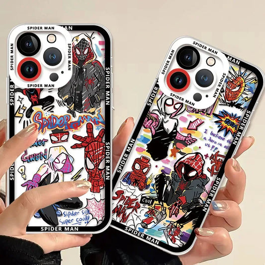 Spider Mannn Phone Case For iPhone 15 14 Pro Max 13 12 Mini 11 Pro XR XS X 8 7 6 6S Plus SE 2020 Clear Soft Silicone Cover