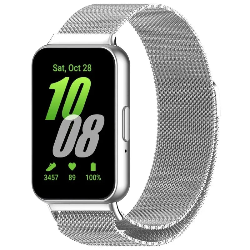 Magnetic Metal Strap For Samsung Galaxy Fit3 Smart Wristband Replacement Milanese Magnetic Loop Watchband For Fit 3  Wrist Strap