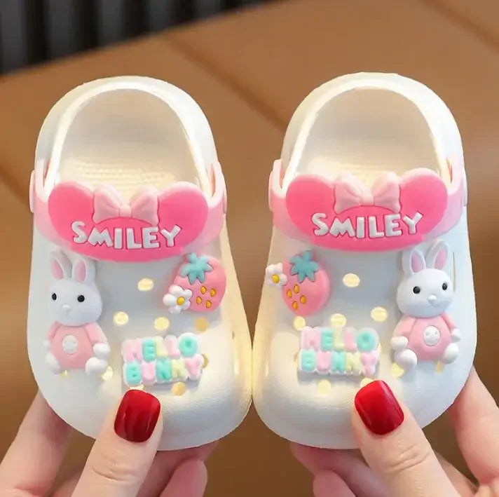 2024 Summer Baby Girl Sandals Cute Cartoon Slippers Newborn Infant Indoor Bath Anti-slip Shoes Baby Boy Beach Sandals