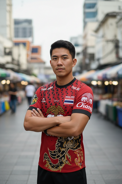 Thailand National Elephant Thai Pattern Football Jersey T-Shirt Men Women Unisex Country Pride Graphic Tee Summer outdoors