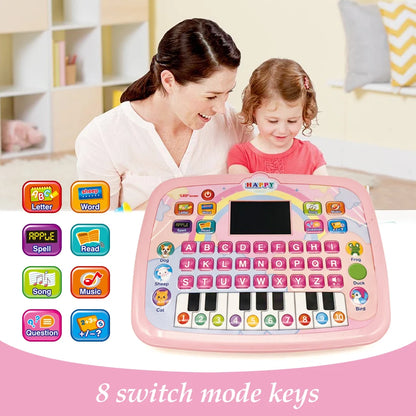 English Alphabet Study Machine for Toddler with Math Letter Music Children's Educational Books Computer Toys for Baby Boys Girls