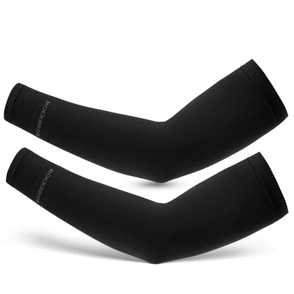 Black arm sleeves on a white background