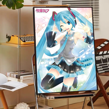 H-HATSUNE M-MIKU Poster Self-adhesive Art Poster Whitepaper Prints Posters Artwork Home Decor