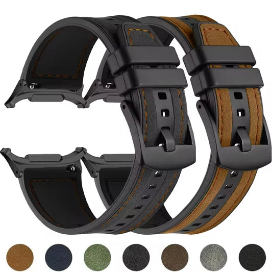 Leather Silicone Strap for Samsung Galaxy Watch 7 Ultra 47mm SmartWatch Band for GALAXY WATCH 7 Ultra Replacement Wristband