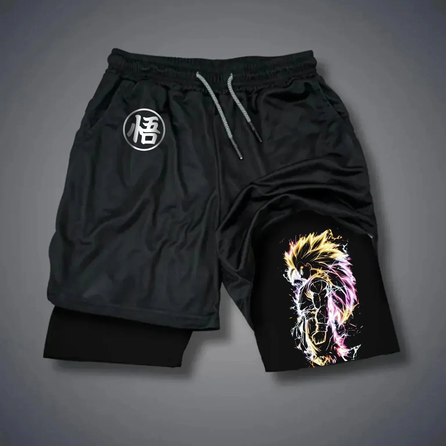 2025 Summer Hot-selling New Animation Series 3D Fashion Trend Fake Two-piece Shorts Outdoor Leisure Street Breathable Shorts