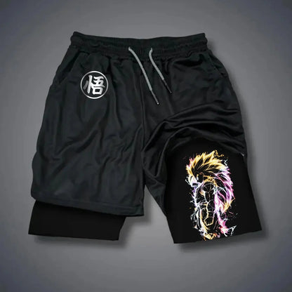 2025 Summer Hot-selling New Animation Series 3D Fashion Trend Fake Two-piece Shorts Outdoor Leisure Street Breathable Shorts