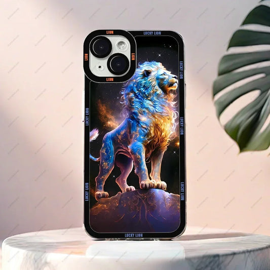Lion Pattern Phone Case For iPhone 16 15 14 13 12 11 Plus Pro Max Mini XS X XR Soft Silicone Cover