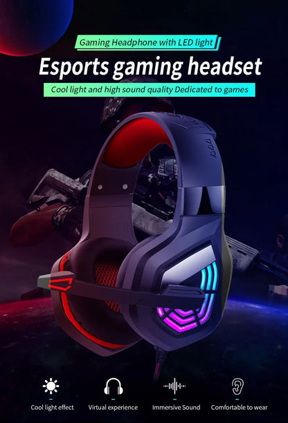 G7 Gaming Headset With Noise-cancelling Microphone Surround Sound 3.5mm Wired LED Lights Gaming Headset For Gamers PC Laptop