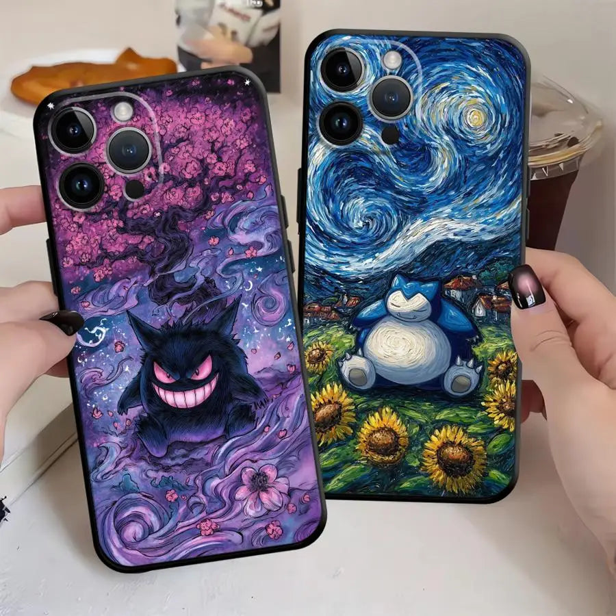 Premium Protective Funda Phone Case – Compatible with Apple iPhone Models XR, XS Max, 7, 8, 11, 12, 13, 14, 15 Pro, 16, 17 Pro Max – Stylish Gengar Pokémon Design