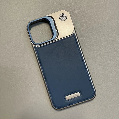 Metal Lens Holder Frameless Leather Magnetic Case For Iphone 16 Pro Max 15 14 Plus 13 12 Promax Magsafe Wireless Charge Cover