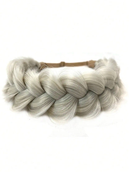 1pcs Hand Knit Braid Hair Twist Headband Synthetic Braids Elastic Adjustable Hairpiece Hair Accessories for Women Girls Festival