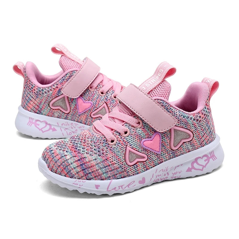 Girls Casual Shoes Light Mesh Sneakers Kids Summer Children Autumn Tenis Cute Sport Cartoon Female Running Sock Footwear 8