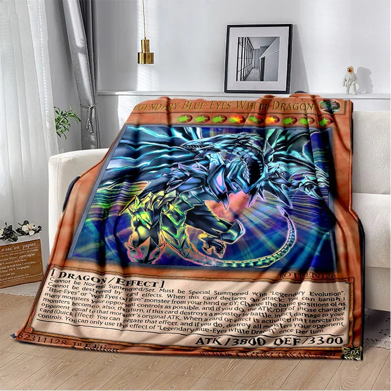 3D Monster Gold Card Cartoon  Yu-Gi-Oh Anime Dack Magician Game Soft Flannel Blanket