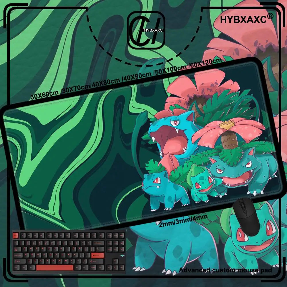 Anime Pokemon Mouse Pad Gengar Greninja Mewtwo Charizard Eevee XXL Mousepad Computer Keyboard Pad Manga Accessories Desk Mat