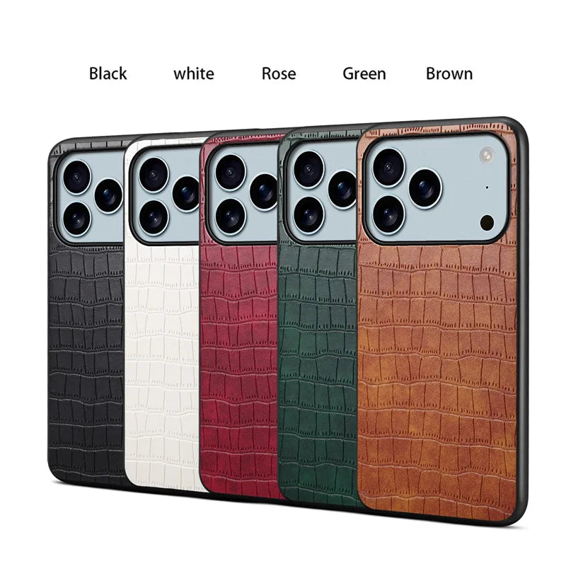 For iPhone 17 Air 17Pro Max Luxury PU Leather Phone Back Case Cover for iPhone 17 17Air 17 Pro Max Shockproof Bumper Coque