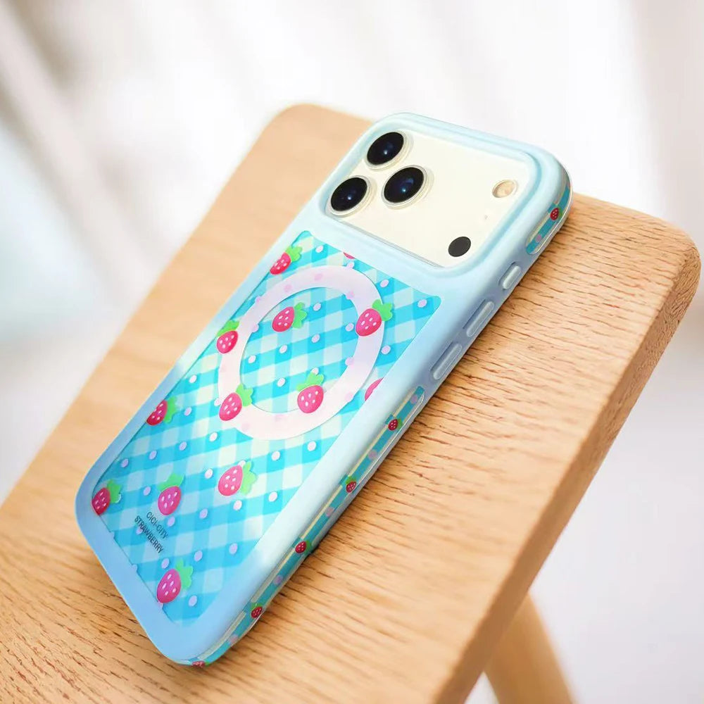 For iPhone 17 13 14 15 16 Pro Max Case Magsafe Happy Dapamine Color Anti-Collision Drop-proof Protective Cover for Summer Girls