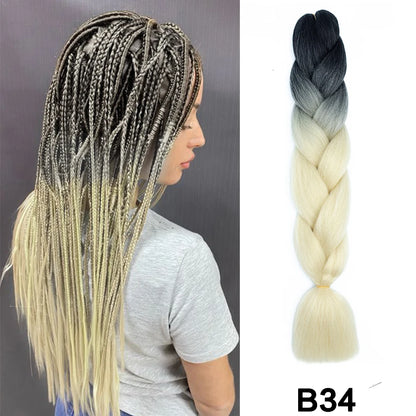 Jumbo Braiding Hair Synthetic Crochet Braids Hair Knotless Braids For Box Braids Senegales Tribal Braids Yaki Hair Extensions
