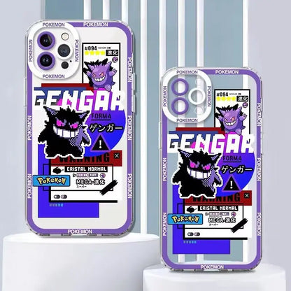 P-Pokemon Gengar Casing For Iphone 16 15 14 13 12 11 Pro Max XR XS Max X 6 6S 7 8 15 Plus  Cover Cartoon  Soft TPU Case
