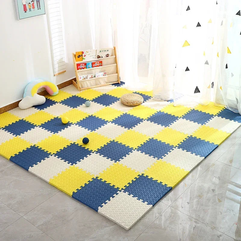 12 Uds. Alfombra de espuma para juegos de bebés, alfombra de rompecabezas para niños, baldosas de ejercicio entrelazadas, alfombras, baldosas de suelo, alfombra de juguete, alfombra suave de 30*30*1cm