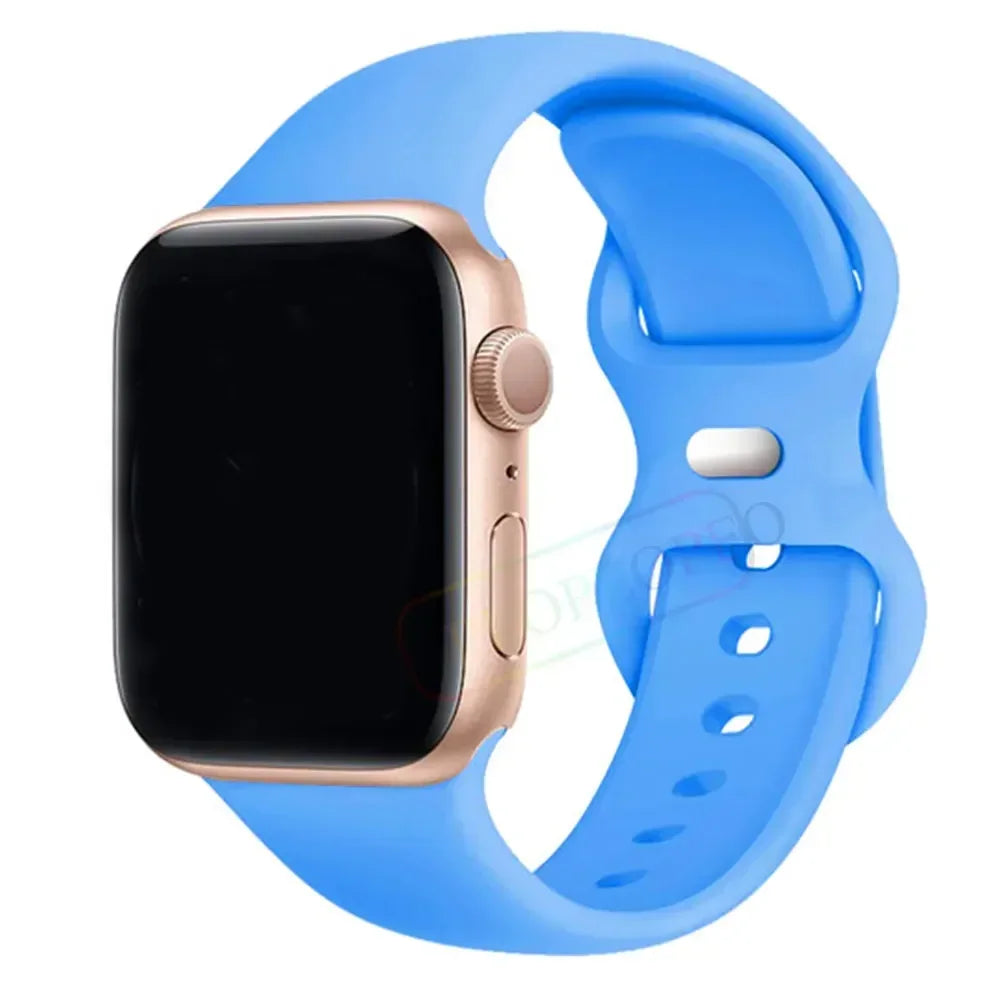 Silicone Strap For Apple Watch Band 40mm 44mm 45mm 42-38-41mm original 1:1 bracelet iwatch series 8 7 se 3 4 5 6 9 ultra 2 49mm