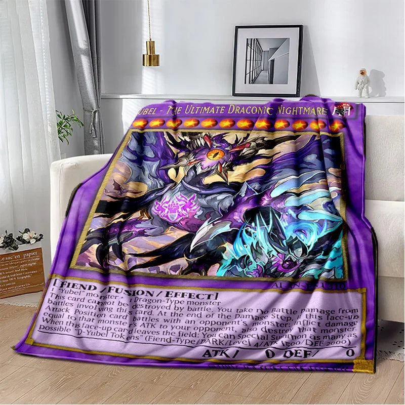 3D Monster Gold Card Cartoon  Yu-Gi-Oh Anime Dack Magician Game Soft Flannel Blanket