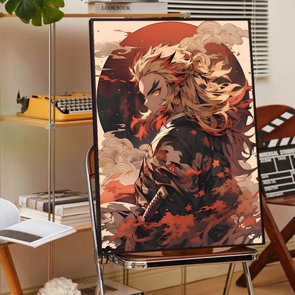 Anime Demon Slayer R-Rengoku Kyoujurou Poster Anime Posters Sticky HD Quality Wall Art Retro Posters for Home Kawaii Room Decor