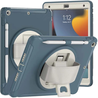 360 Degree Rotate Stand Case For iPad 9 8 7 7th 8th 9th Generation 10.2 inch Drop Resistance Cover with Pencil Holder Hand Strap