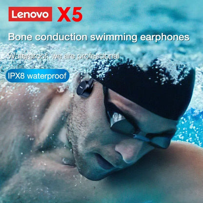 Lenovo-auriculares de conducción ósea X3 Pro, inalámbricos por Bluetooth, Hifi, con gancho para la oreja y micrófono, resistentes al agua