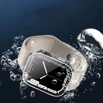 Tempered Glass Case for Apple Watch 45mm 41mm 44mm 40mm Screen Protector Hard PC Protective Shell iWatch serie 9 8 7 SE 6 Cover