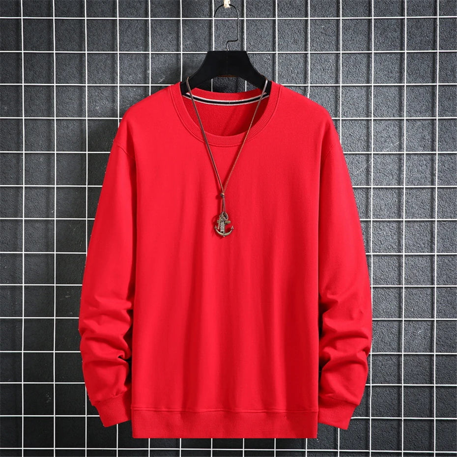 Solid Color Sweatshirts Men 10XL Plus Size Sweatshirt Spring Autumn Tracksuit Men Solid Pullover Big Size 10XL