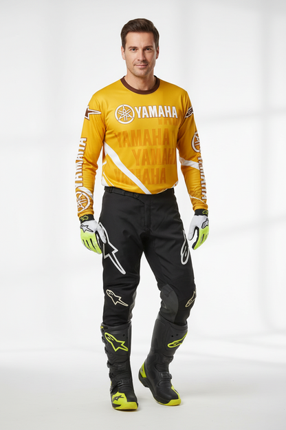 Yamaha Summer Breathable Quick-Dry Motorcycle Riding Suit - Long Sleeve Off-Road Racing Gear for Men and Women