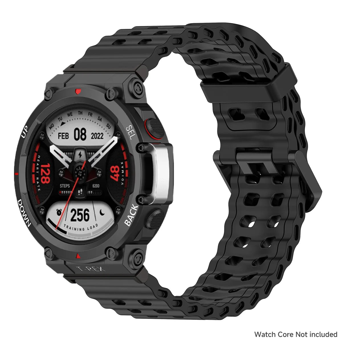 Marine band for Amazfit watch T-rex 3/2/ultra two-tone elastic silicone strap for T-Rex/T Rex Pro breathable sport bracelet