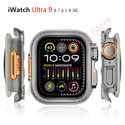 Metal Bumper Case For Apple Watch 45mm 44mm Protector Frame Cover For iWatch Series 9 8 7 6 5 4 SE Change To Ultra 2 49mm