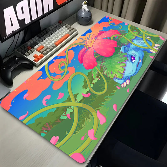 Anime Mouse Pad HD Printing Blastoise Charizard Fearow Computer Gaming Desk Accessories Edge Rubber P-pokemo Keyboard Playmat