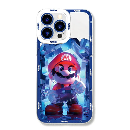 Super Mario Brossss Clear Phone Case for iPhone 15 14 11 Pro Max 13 12 Mini XR XS X 8 7 6 6S Plus SE 2020 Soft Shockproof Cover
