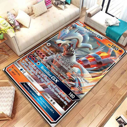 Pokemon Anime Card Pattern Large Area Rug 3D Carpet for Home Living Room Children's Bedroom Sofa Non-slip Kids Doormat Decor M