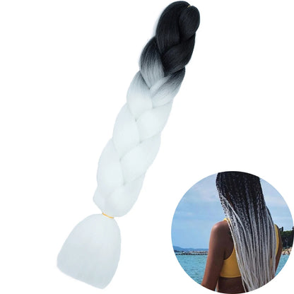 AZQUEEN 24 Inches Jumbo Braiding Hair Synthetic Hair Extensions Afro Ombre Crochet Braid Hair Wholesale For Women
