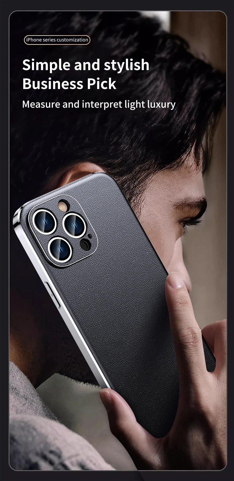 Genuine Cowhide Leather Phone Case for iPhone 16 15 11 12 13 14 Pro Max Luxury Plating Shockproof Lens Protection Back Cover