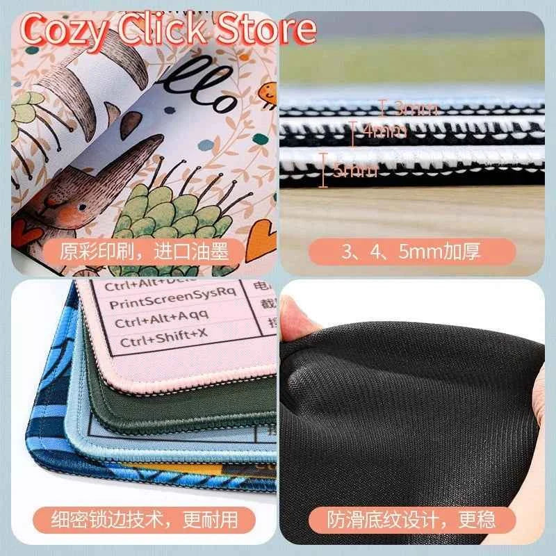 Powerpuff Girl Mouse Pad Oversized Locking Anime Cute Male and Female Student Desk Pad Thicken Office Keyboard Pad