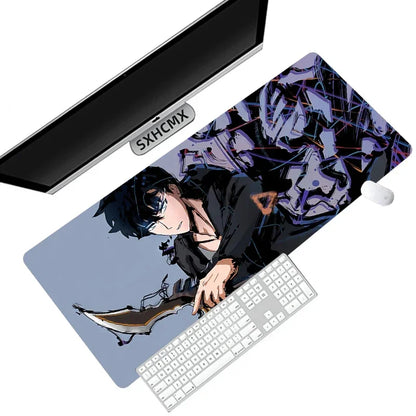 Gaming Mouse Pad Anime Solo Leveling Large Desk Mat XXL Computer Accessories Mousepad 900x400 Stitch Edge Rubber Keyboard Mat